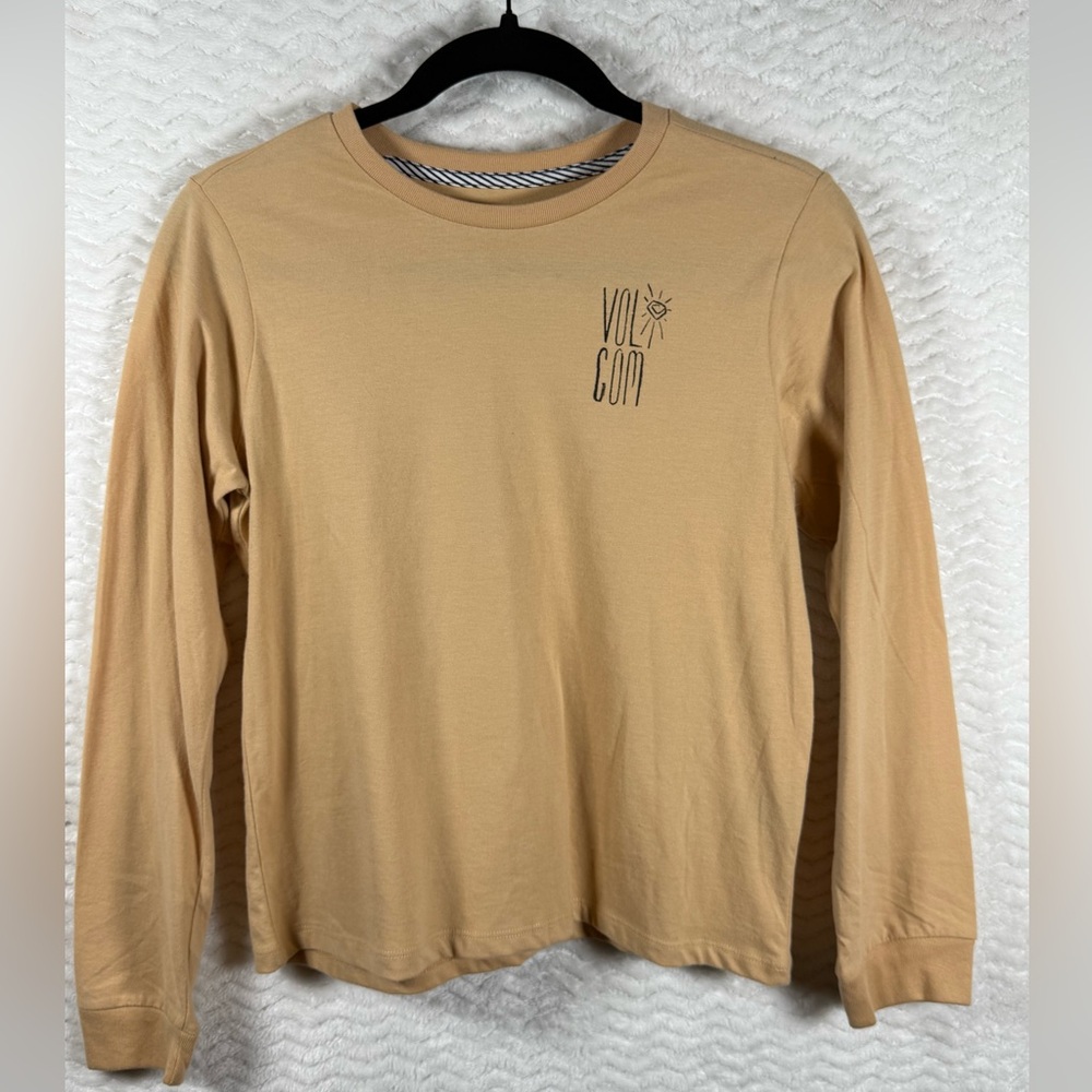 Volcom Kids Beige Long Sleeve Tee. Size large. Cool 😎 - Picture 1 of 9